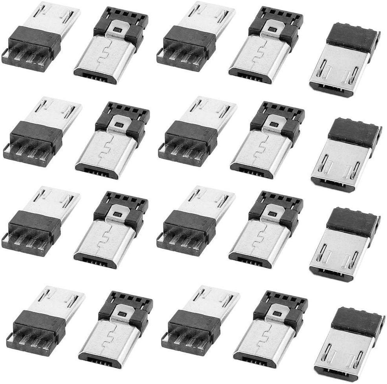 10 Pcs Micro USB Male Type B 5-Pin Jack Port Solder Connector