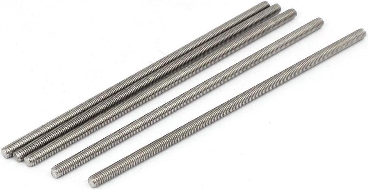 M5 x 150mm 304 Stainless Steel Fully Threaded Rod Bar Studs Hardware 5 Pcs