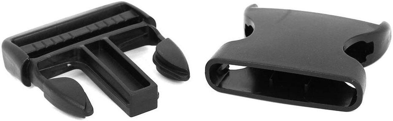 Alt view image 2 of 2 - 3Pcs 2" Wide Webbing Strap Plastic Curved Clasp Side Release Buckle Black
