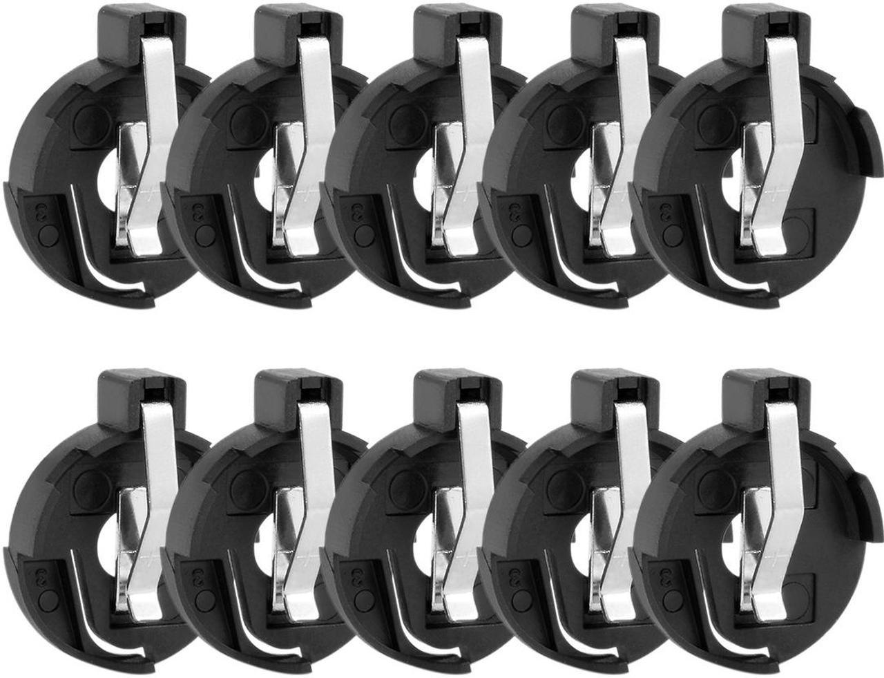 Unique Bargains CR2016 2025 2032 Coin Cell Button Battery Holder Socket Black 10 Pcs