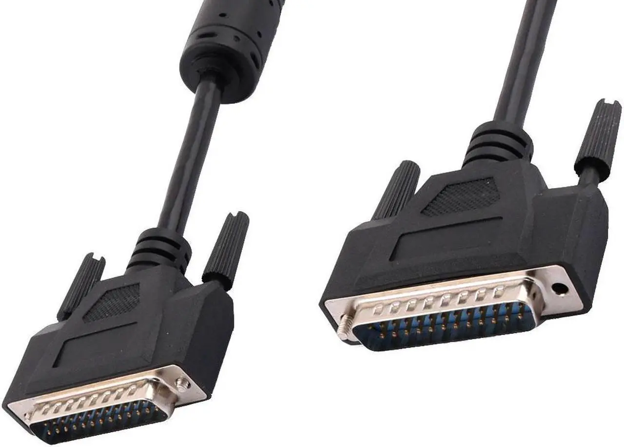 Alt view image 2 of 2 - Unique Bargains Black DB25 25 Pin Male to Male Parallel Printer Connector Extension Cable 5Ft