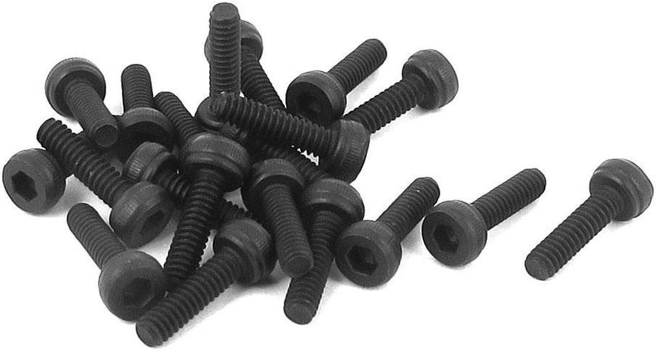 Unique Bargains M2 x 7mm 12.9 Alloy Steel Machine Bolt Hex Socket Head Cap Screws Black 20pcs