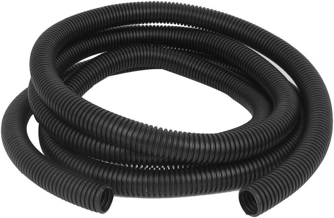 Unique Bargains 25mm x 20mm Dia Black Corrugated Tube Bellows Hose Cord Cover 3Meter 10Ft Long