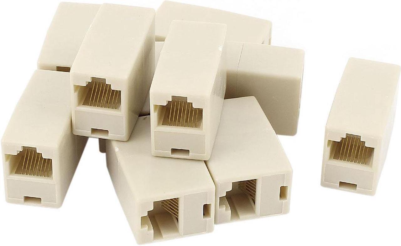 Unique Bargains Cat5 RJ45 Lan Network Ethernet Cable Extender Joiner Adapter Coupler 10 PCS