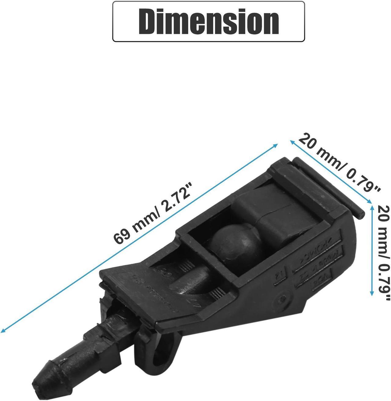 Alt view image 3 of 4 - 2pcs Black Plastic Front Windshield Wiper Washer Nozzles 6E0955985 for Volkswagen Golf