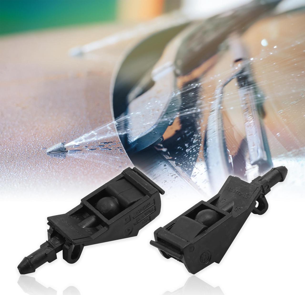 Alt view image 2 of 4 - 2pcs Black Plastic Front Windshield Wiper Washer Nozzles 6E0955985 for Volkswagen Golf