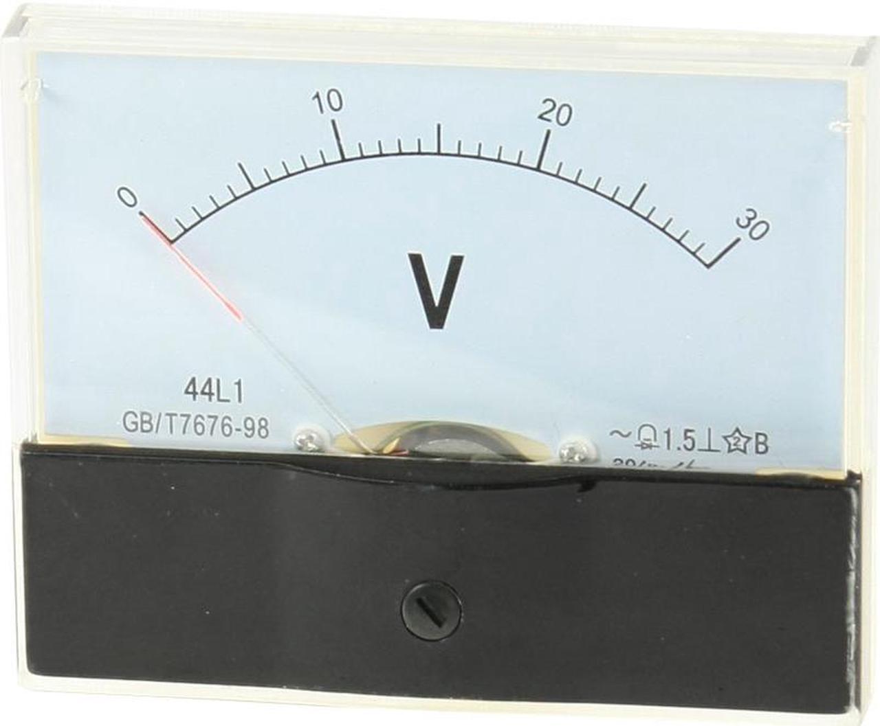 Screw Mounted Square Shaped AC Pointer Volt Meter Gauge Panel 0-30V