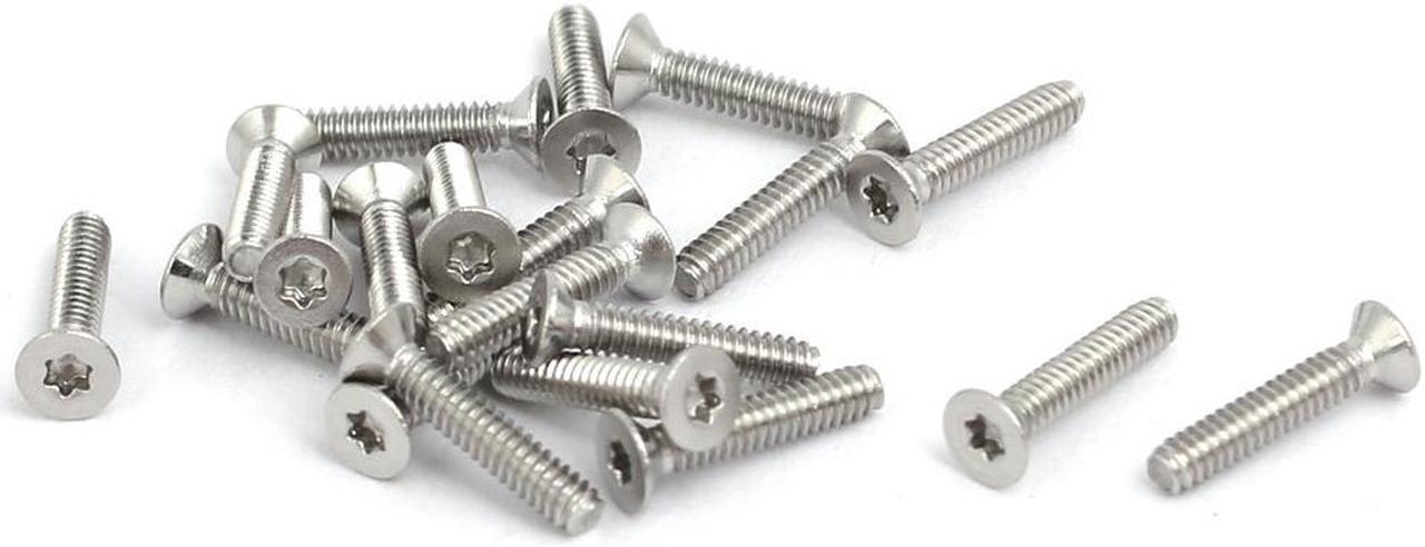 M1.6x8mm 304 Stainless Steel Flat Head T4 Drive Torx Screws Fasteners 20pcs