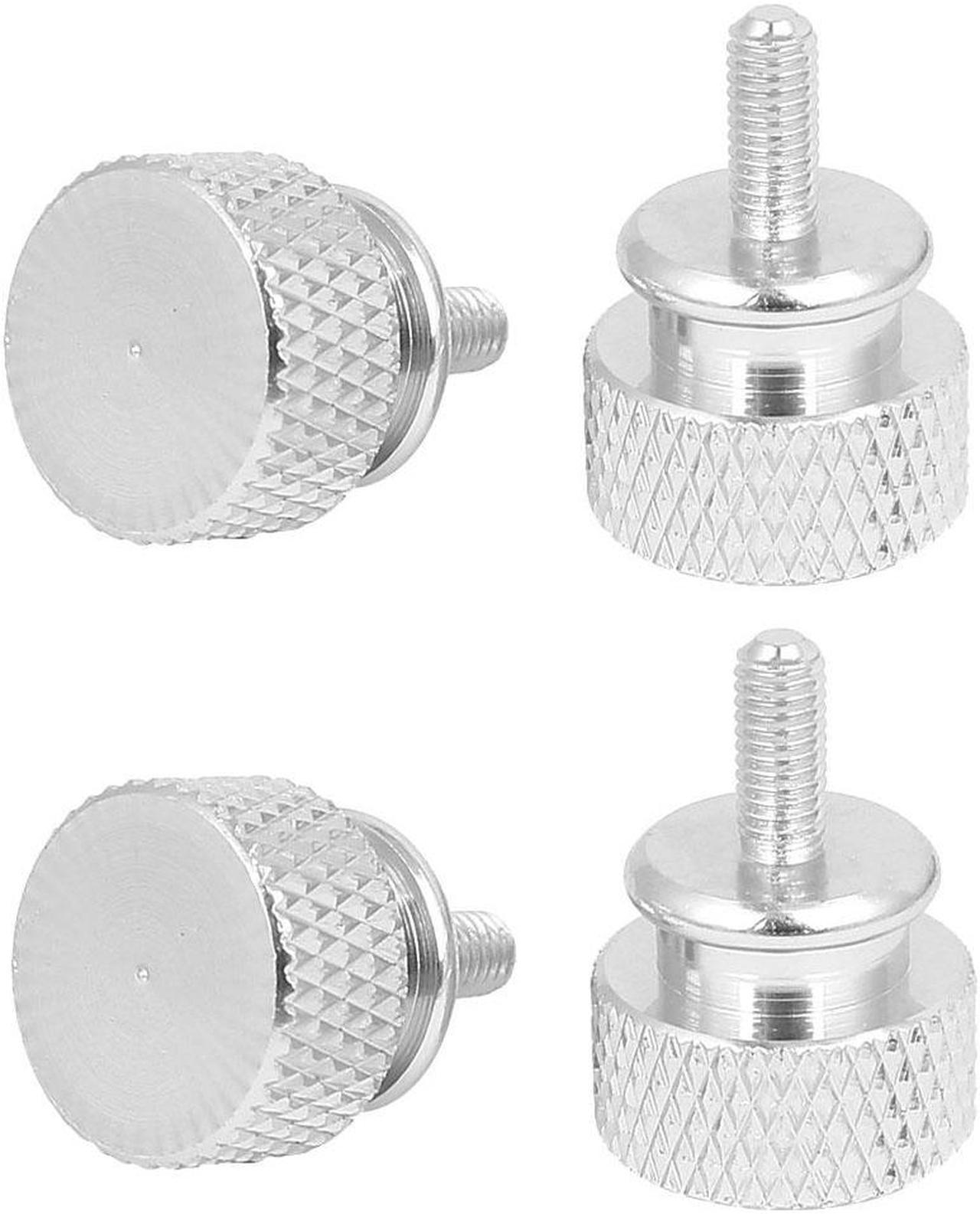 Computer PC Case Aluminum Alloy Knurled Thumb Screws Silver Tone M3x7mm 4pcs