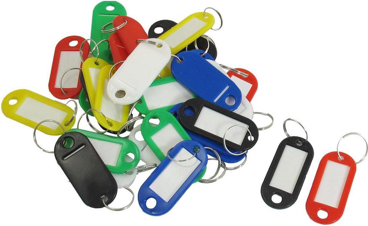Main image of Unique Bargains 30pcs Key ID Tags Name Card Labels Keyring Keychain Assorted Color