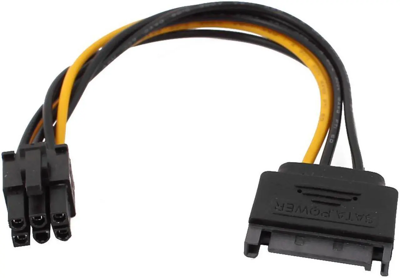Main image of PCI Express 8-Inch 15-Pin Male to 6-Pin SATA Power Splitter Cable Adapter
