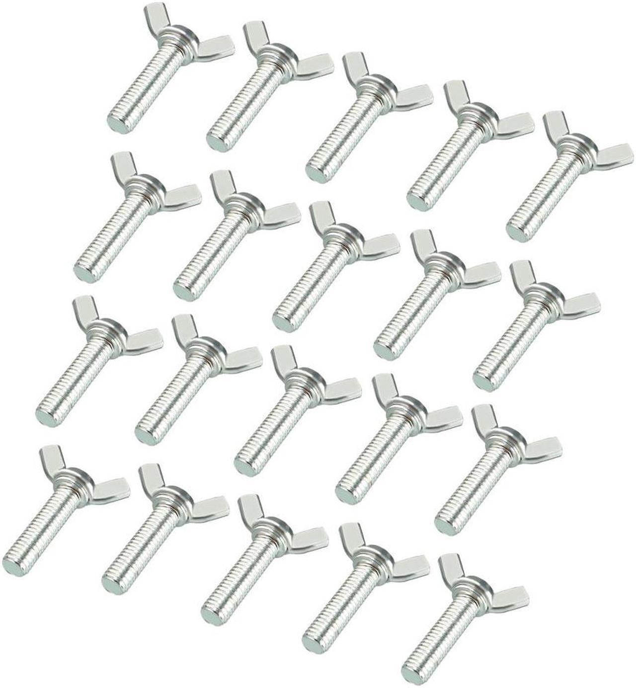 M8x30mm Wing Butterfly Screw Bolt 1.25mm Pitch Carbon Steel Fasteners 20pcs