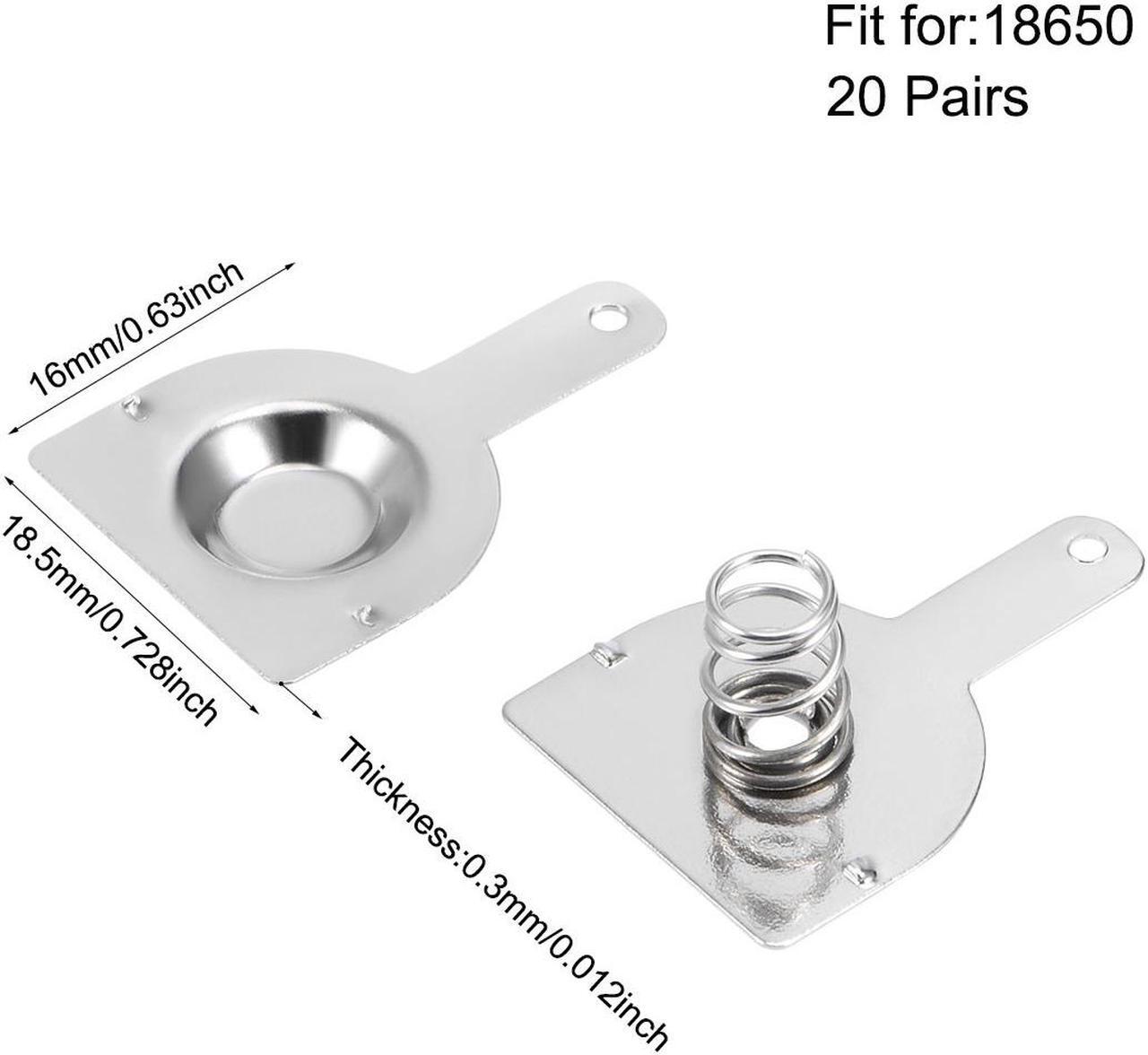 Alt view image 2 of 3 - 20Pairs 18650 Battery Negative to Positive Conversion Spring Contact Nickeling Plate 18.5mmx16mm