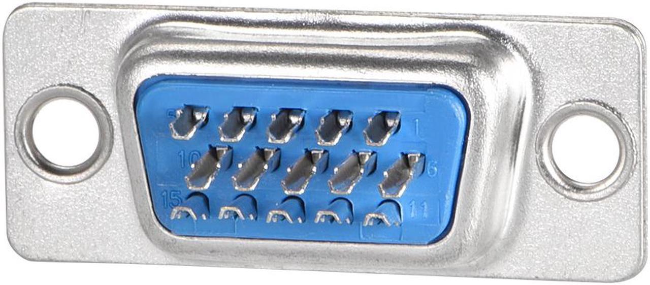 Alt view image 3 of 4 - D-sub Connector Male Plug 15-pin 3-row Port Terminal Breakout for Mechanical Equipment CNC Computers Blue Pack of 5