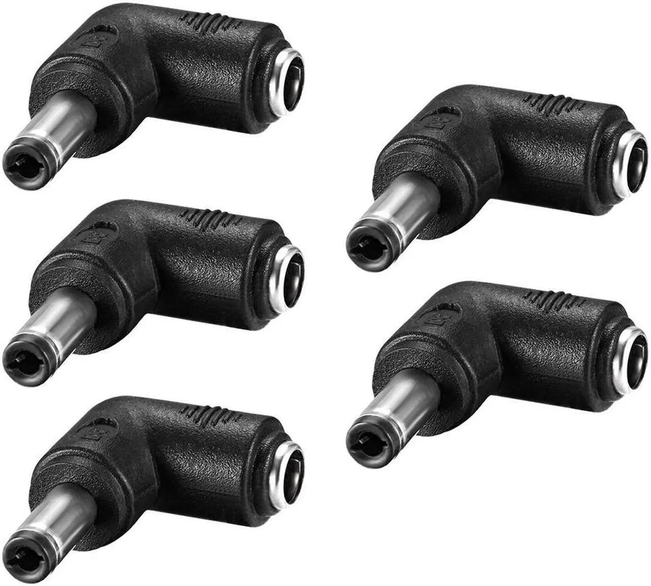 Main image of DC Power Connector 90 Degree Right Angle 5.5mm x 2.5mm Male to 5.5mm x 2.1mm Female Coupler Adapter Converter 5Pcs