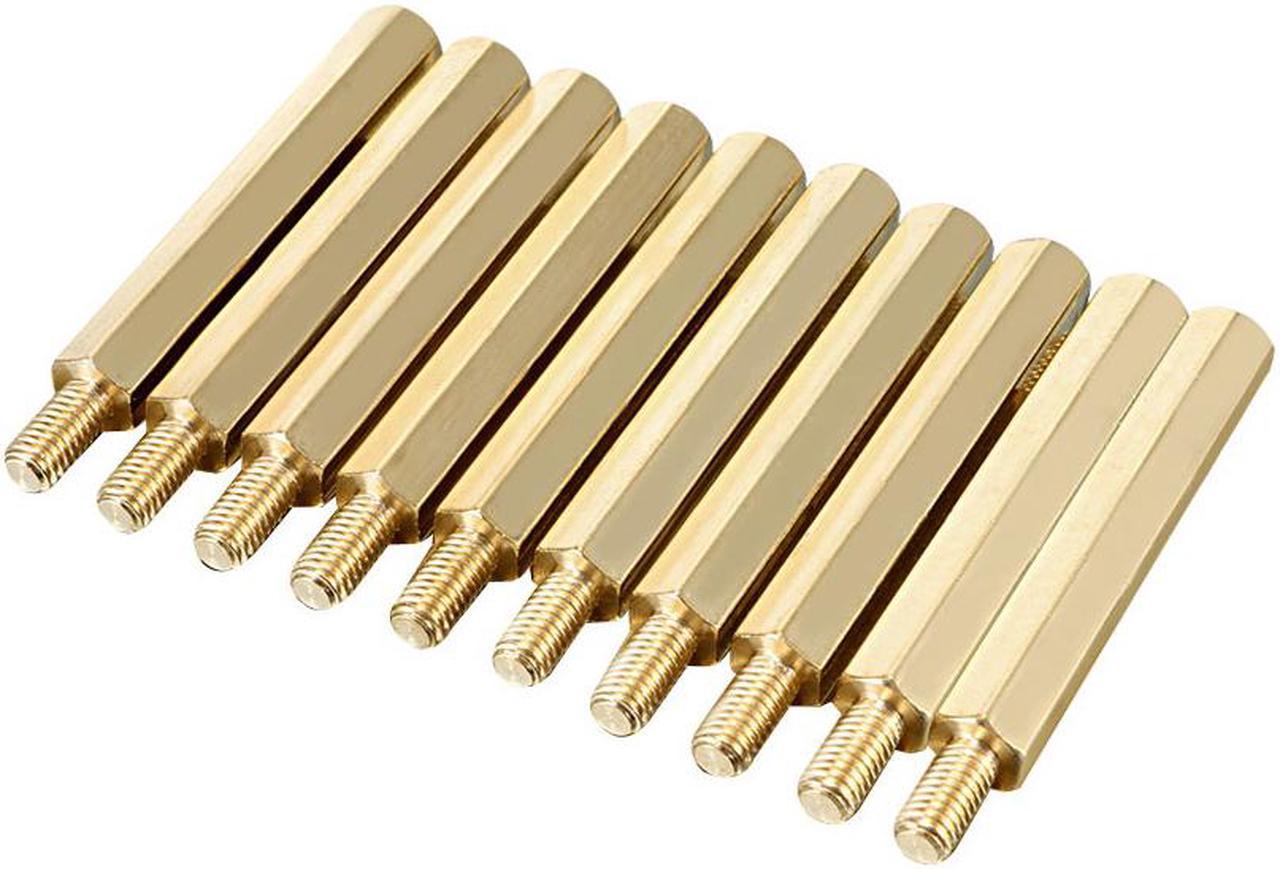 10pcs M3 30+6mm Female Male Thread Brass Hex Standoff Spacer Screws PCB Pillar