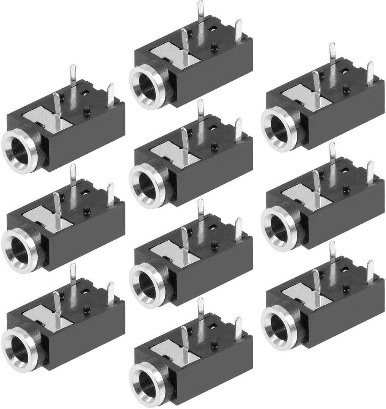 Main image of PCB Mount 3.5mm 3 Pin Socket Headphone Stereo Jack Audio Video Connector PJ318 Black 10Pcs
