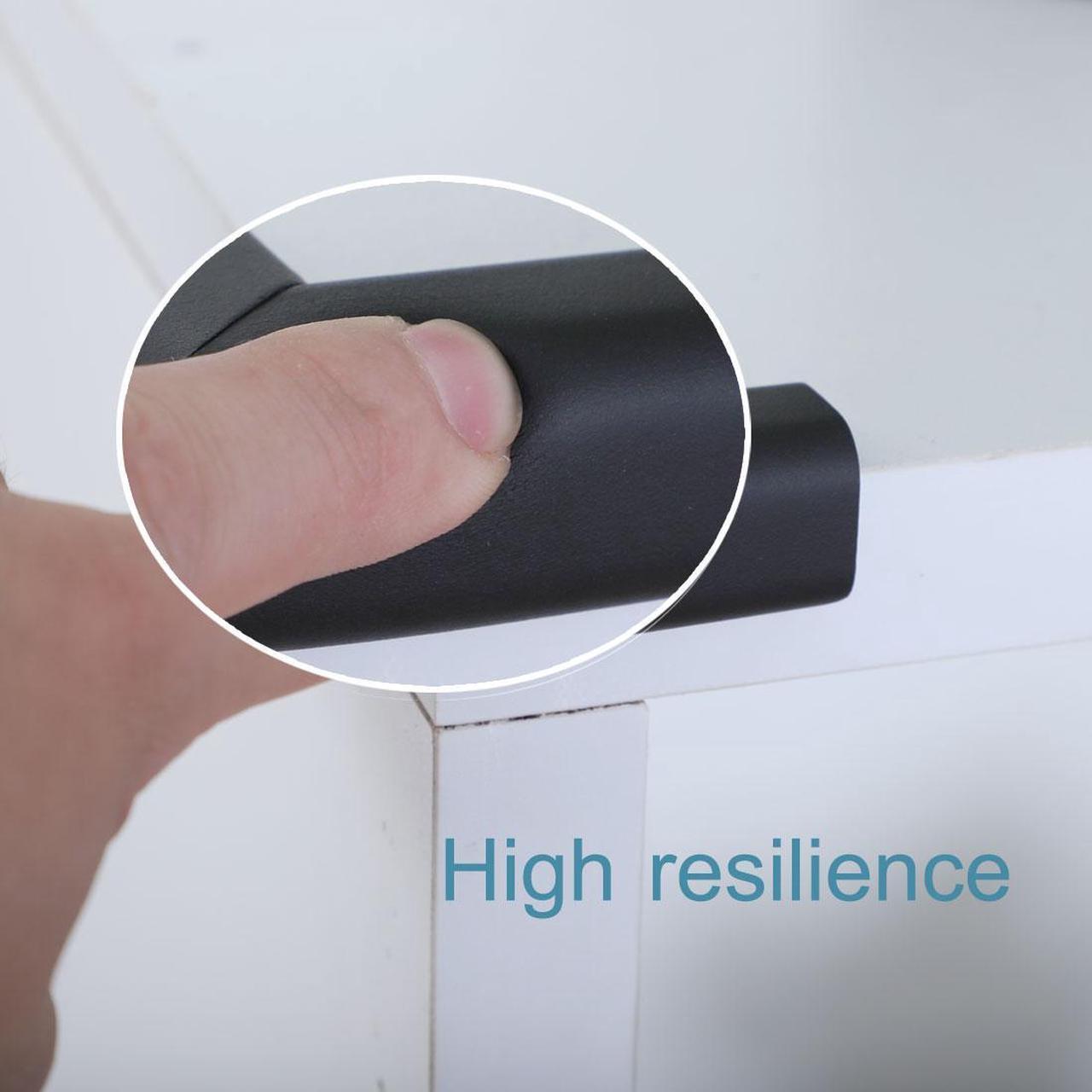 Alt view image 4 of 7 - 5 Pack Foam Furniture Table Desk Edge Cover Pads Protectors Corner Cushions Bumper Guards Black