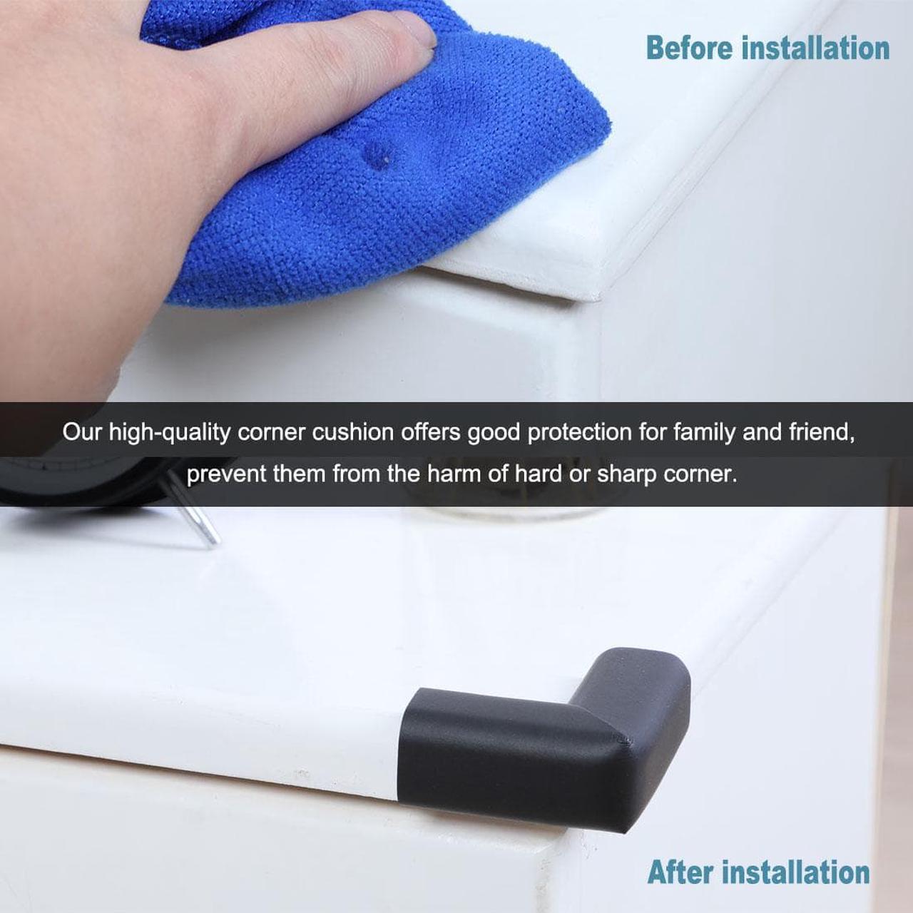 Alt view image 3 of 7 - 5 Pack Foam Furniture Table Desk Edge Cover Pads Protectors Corner Cushions Bumper Guards Black