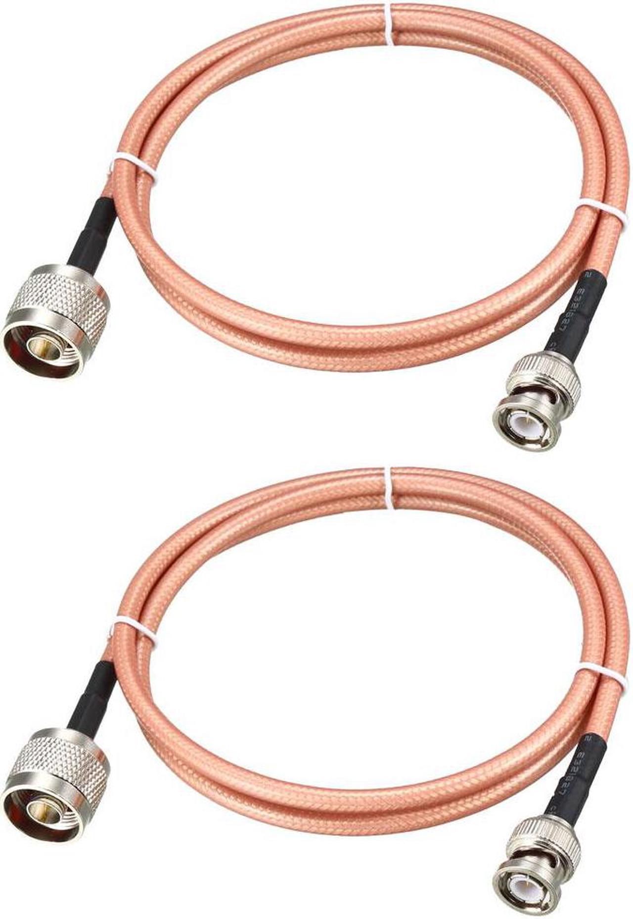 Low Loss RF Coaxial Cable Connection Coax Wire RG-142 N Male to BNC Male 90cm 2pcs