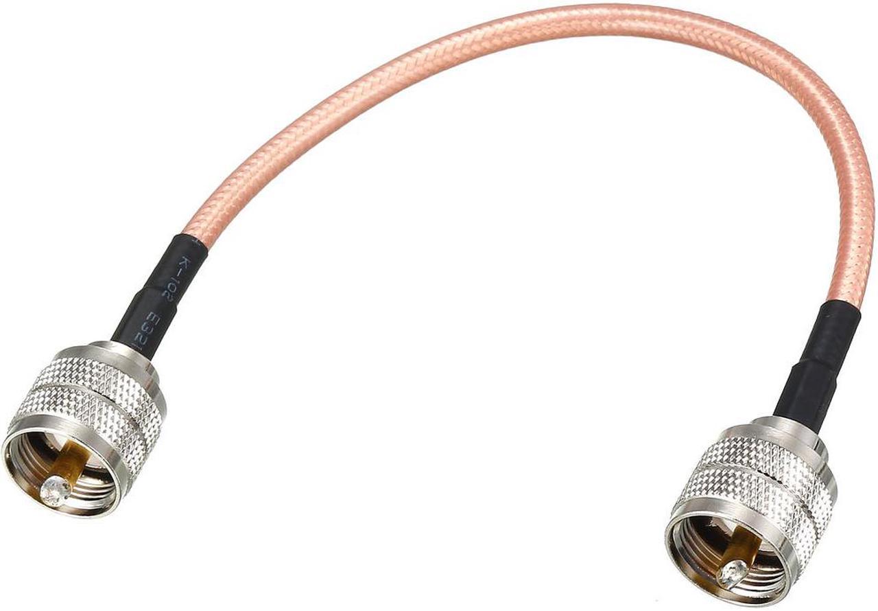 Low Loss RF Coaxial Cable Connection Coax Wire RG-142, PL-259 UHF Male to PL-259 UHF Male 20cm