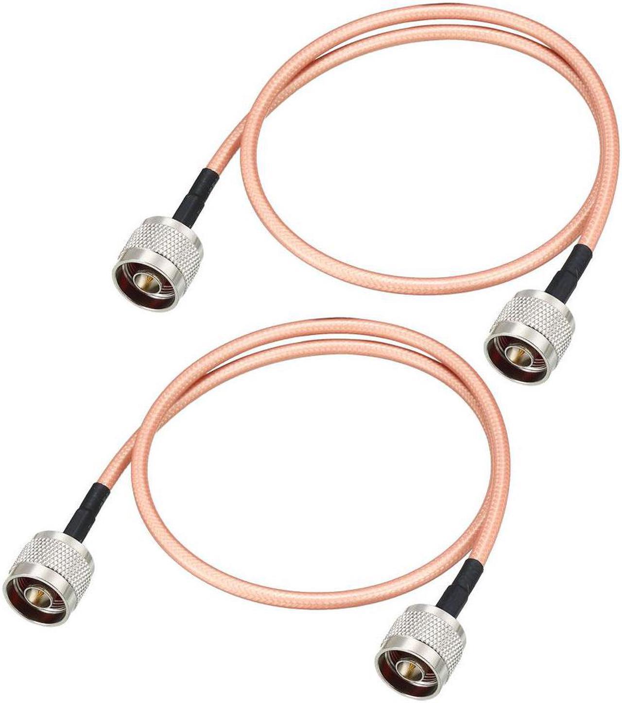 Low Loss RF Coaxial Cable Connection Coax Wire RG-142 N Male to N Male 60cm 2pcs