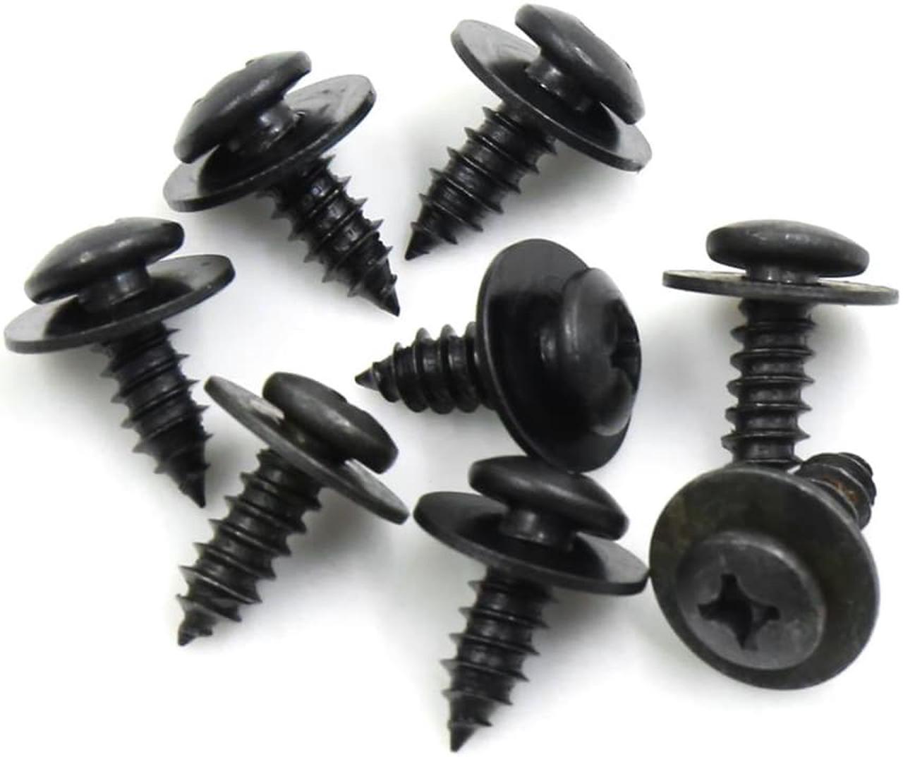 8pcs 6 x 19mm Stainless Steel Black Truss Head Screw for Car Fender Bumper