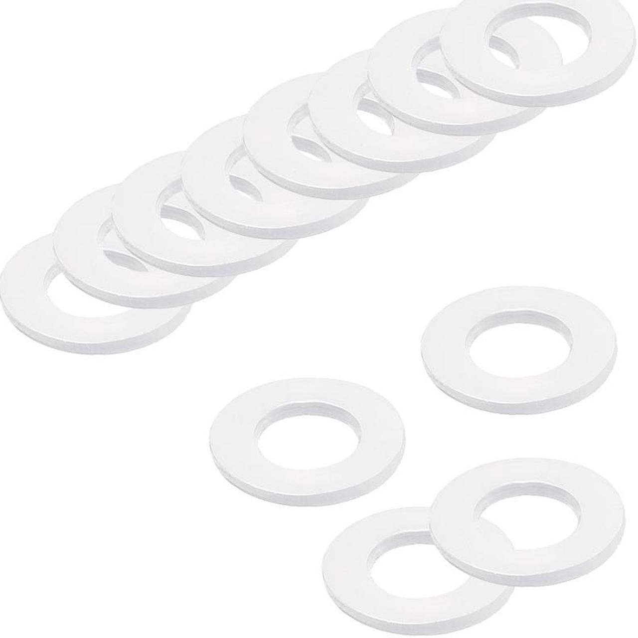 Insulating Washer, 100Pcs 3 x 7 x 1mm White Vulcanized Plastic Washer, Insulation Gasket for Motherboard