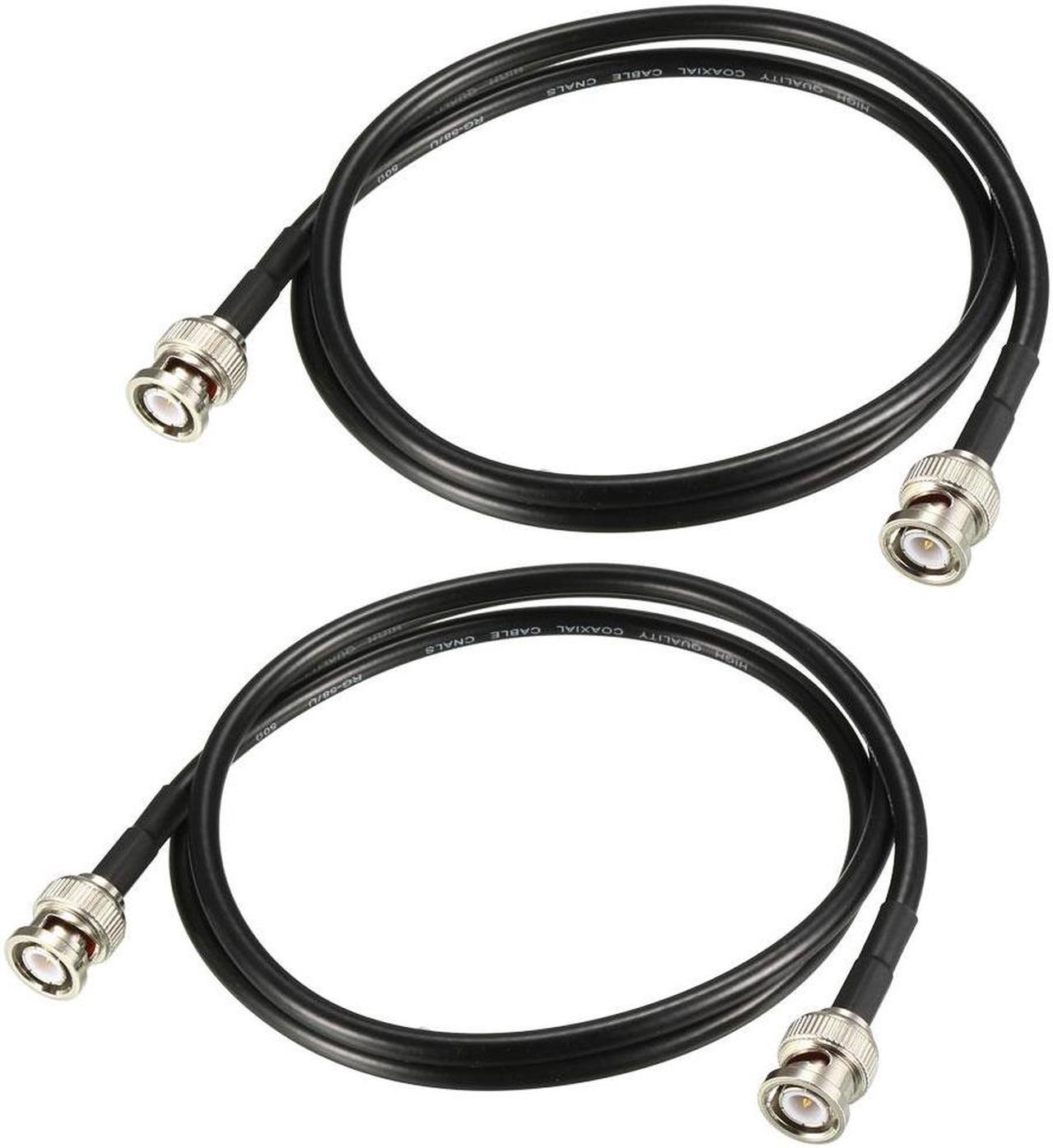 RG58 Coaxial Cable with BNC Male to BNC Male Connectors 50 Ohm 3 ft 2pcs