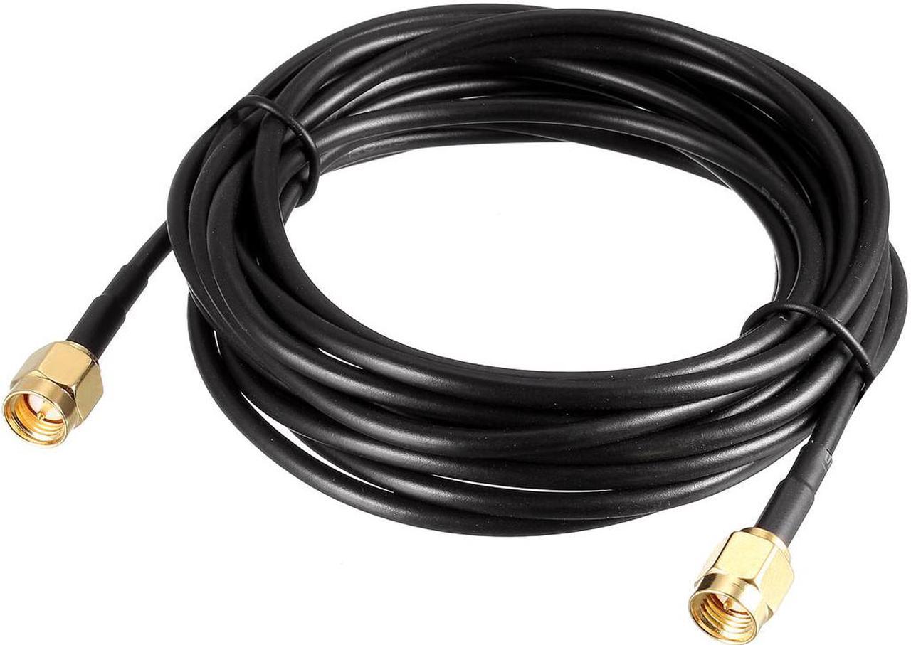 SMA Male to SMA Male Coaxial Cable 50 Ohm for Ham Radio, Antenna, Wireless LAN Devices 10 Feet RG174