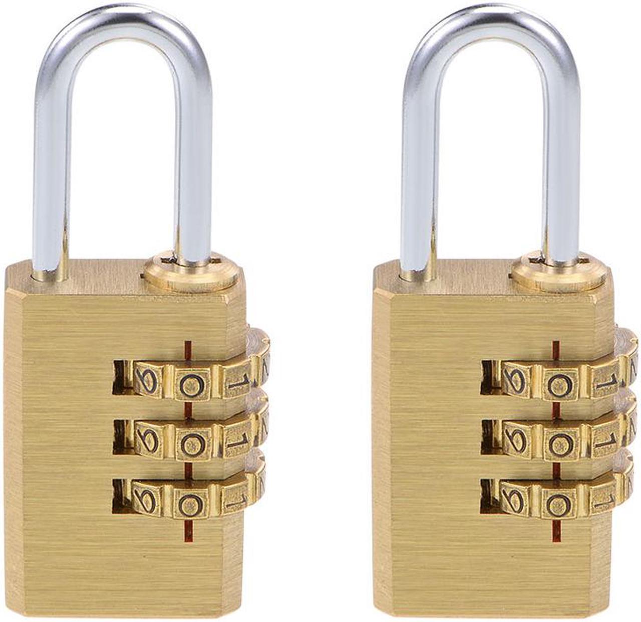 Main image of 3 Digit Combination Padlock Brass Locks 3mm Shackle Diameter 2Pcs