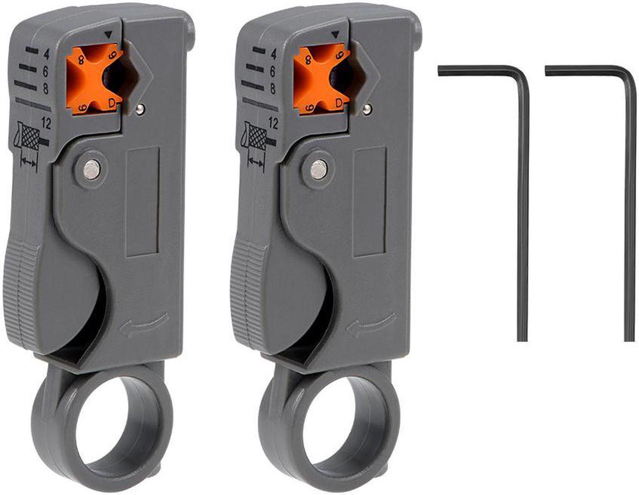 Rotary Coax Coaxial Cable Stripper Cutter Tool for RG58 RG59/62 RG6 Wire Stripper 2pcs