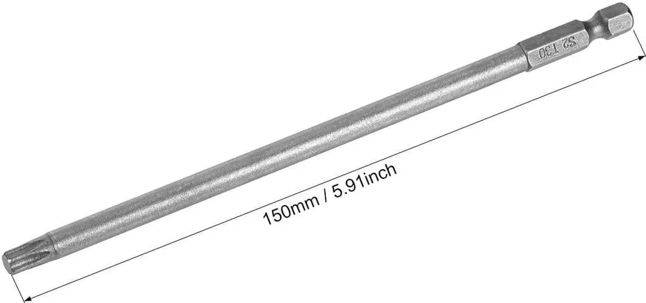 Alt view image 2 of 4 - Torx Screwdriver Bits 1/4-Inch Hex Shank 150mm Length T30 Magnetic Security Star Screw Driver S2 Bit