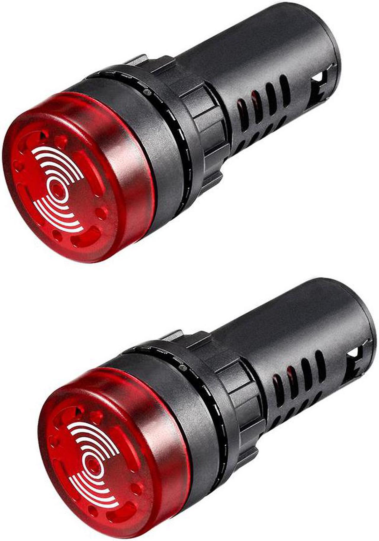 Main image of Pilot Light AC/DC 24V Panel Indicator Flashing Alarm with Buzzer, Red LED, 2Pcs