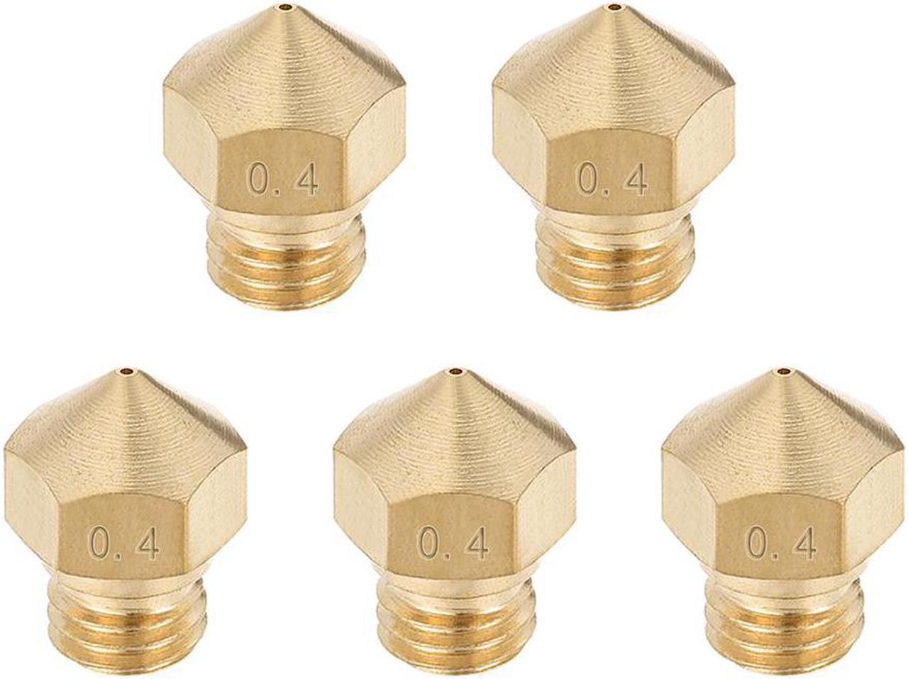 0.4mm 3D Printer Nozzle, Fit MK10 Extruder Head, for 1.75mm Filament Brass 5pcs