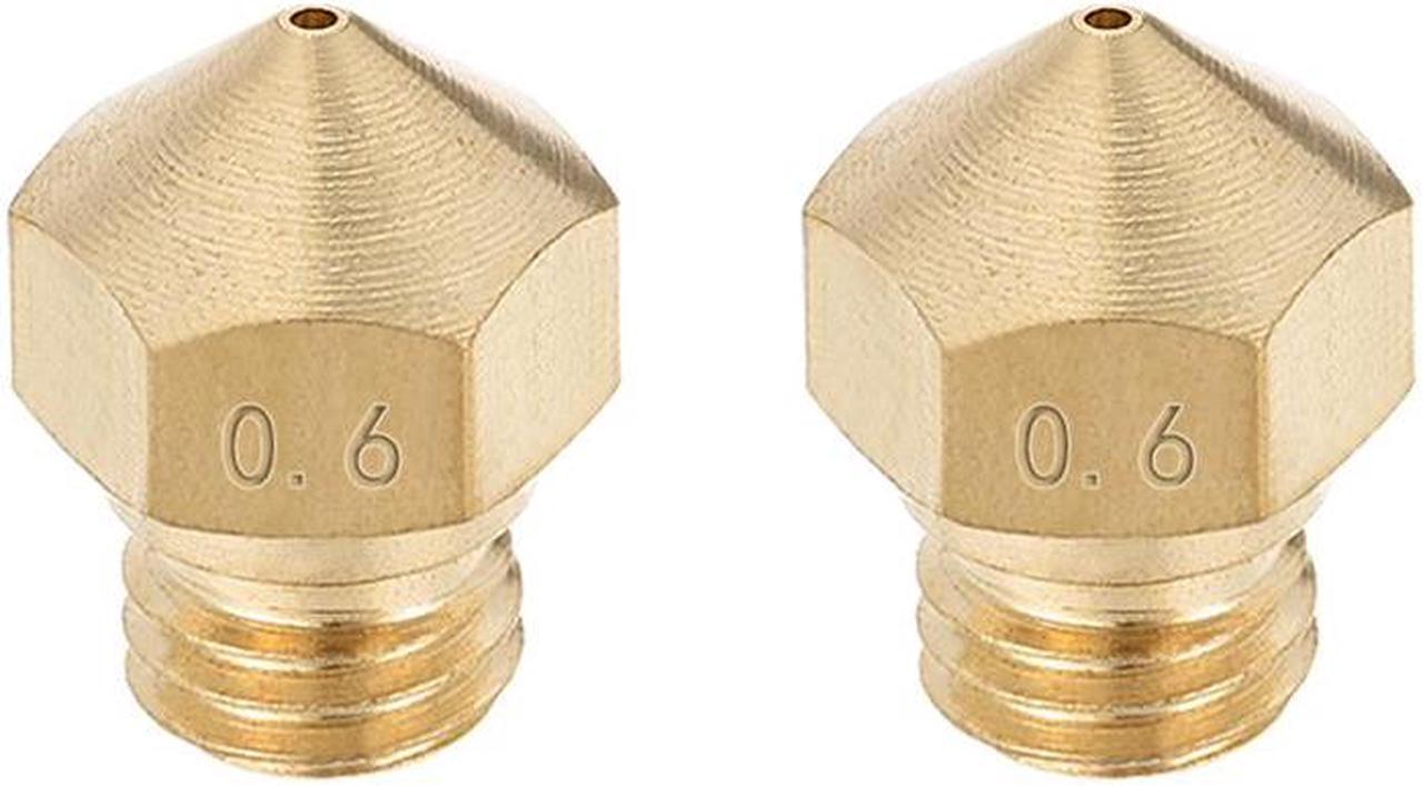 0.6mm 3D Printer Nozzle, Fit MK10 Extruder Head, for 1.75mm Filament Brass 2pcs