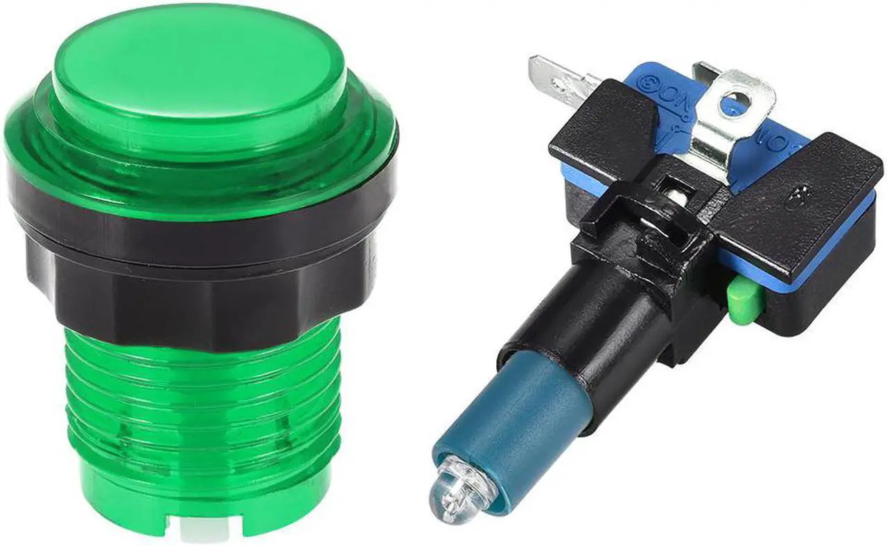 Alt view image 2 of 3 - Game Push Button 33.5mm Round 12V LED Illuminated Push Button Switch with Micro Switch for Arcade Video Games Green 6pcs