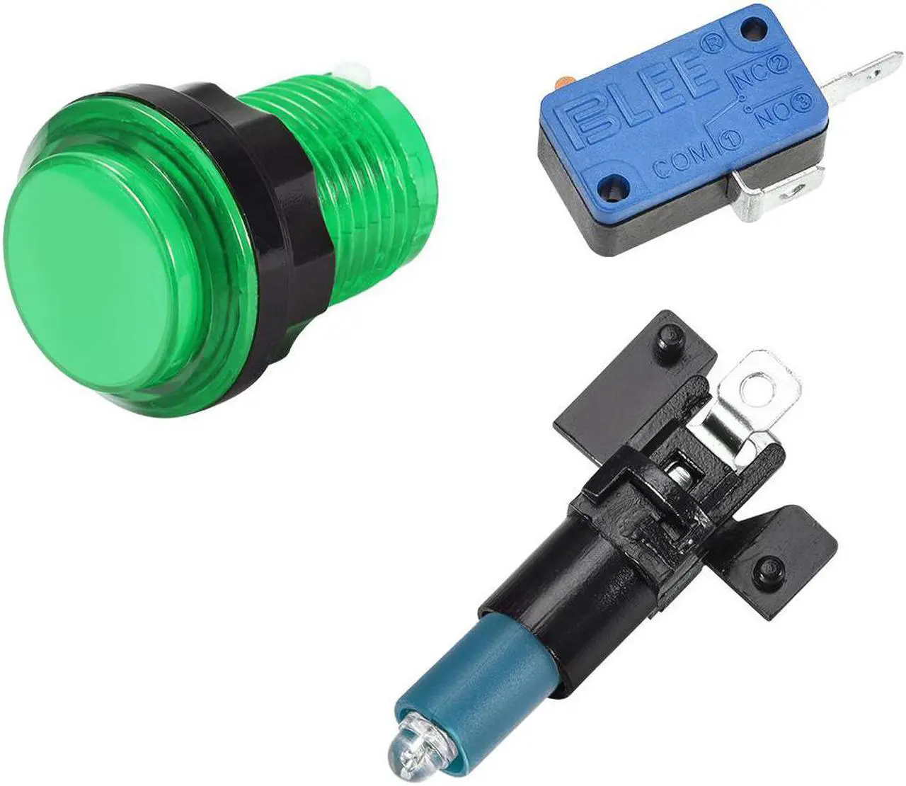 Alt view image 3 of 3 - Game Push Button 33.5mm Round 12V LED Illuminated Push Button Switch with Micro Switch for Arcade Video Games Green 6pcs