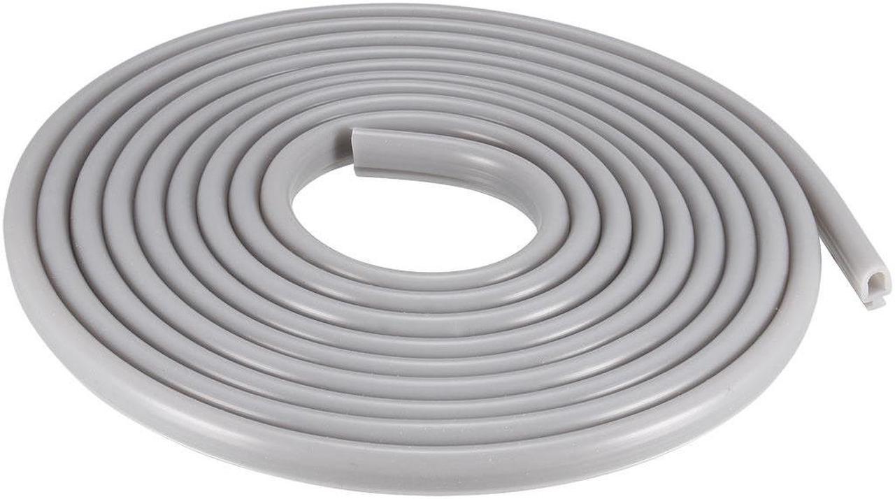 T-Slot Mount Window Weatherstrip Seal 6.5mm Bulb Bubble for 4mm Slot 3 Meters Long Gray