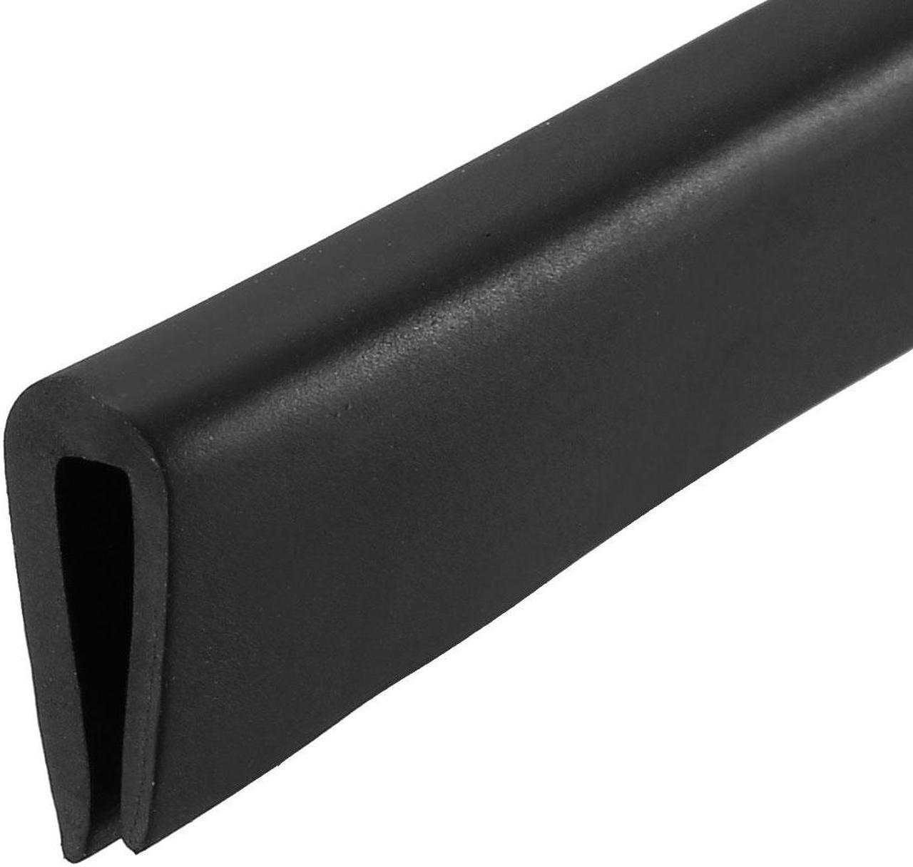 Edge Trim U Seal Black PVC Plastic U Channel Edge Protector Fits 1/16'' - 3/32'' Edge 20 Feet Length 15/32'' Height