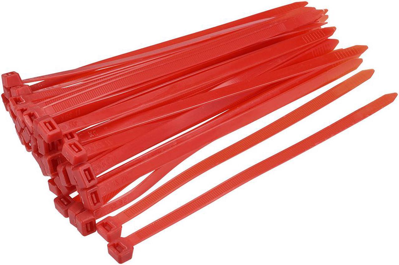 Cable Zip Ties 250mmx7.6mm Self-Locking Nylon Tie Wraps Red 40pcs