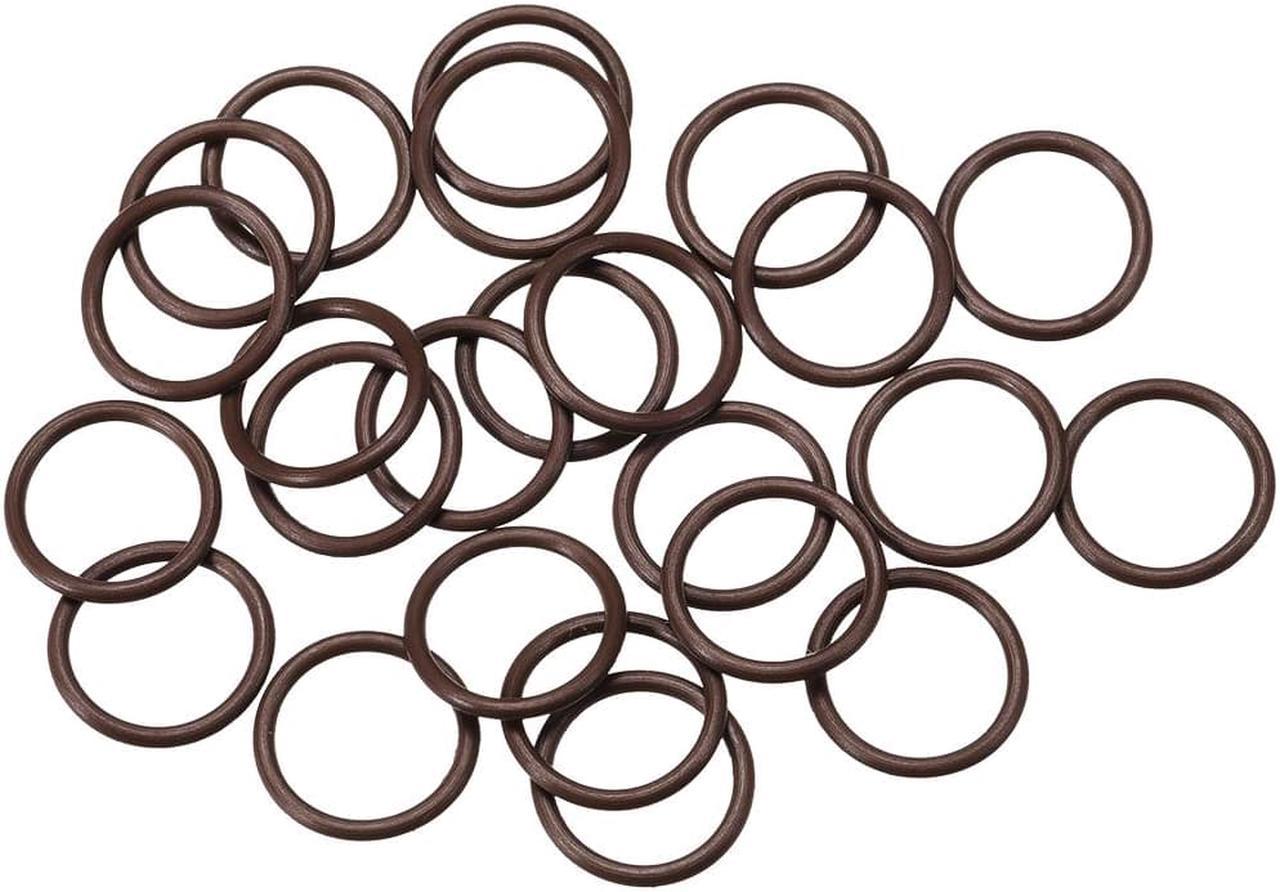 Fluorine Rubber O Rings, 10mm OD, 8mm Inner Diameter, 1mm Width, Seal Gasket Brown 25Pcs