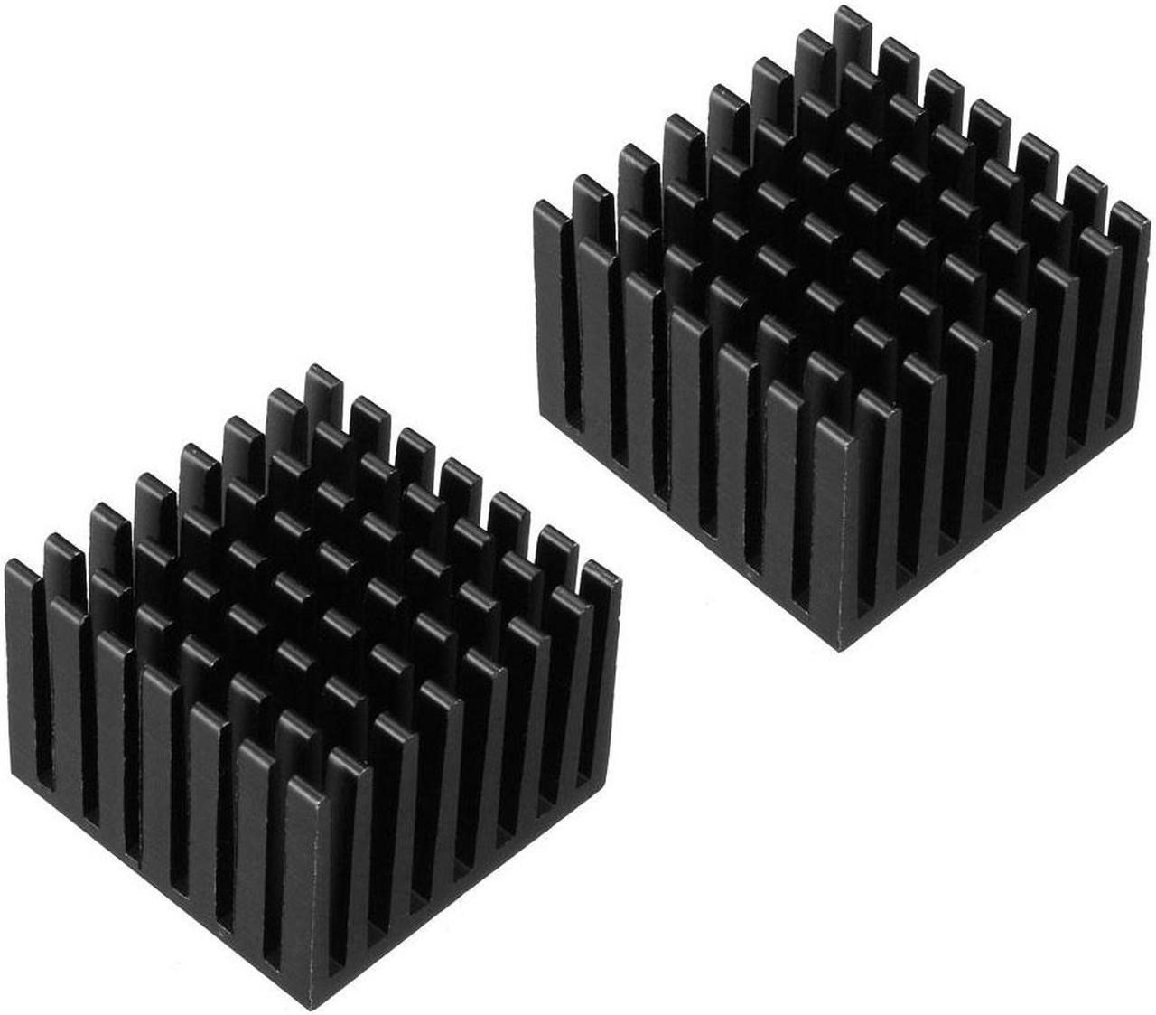 Aluminum Heatsink Cooler Circuit Board Cooling Fin Black 28mmx28mmx20mm 2Pcs for Led Semiconductor Integrated Circuit Device