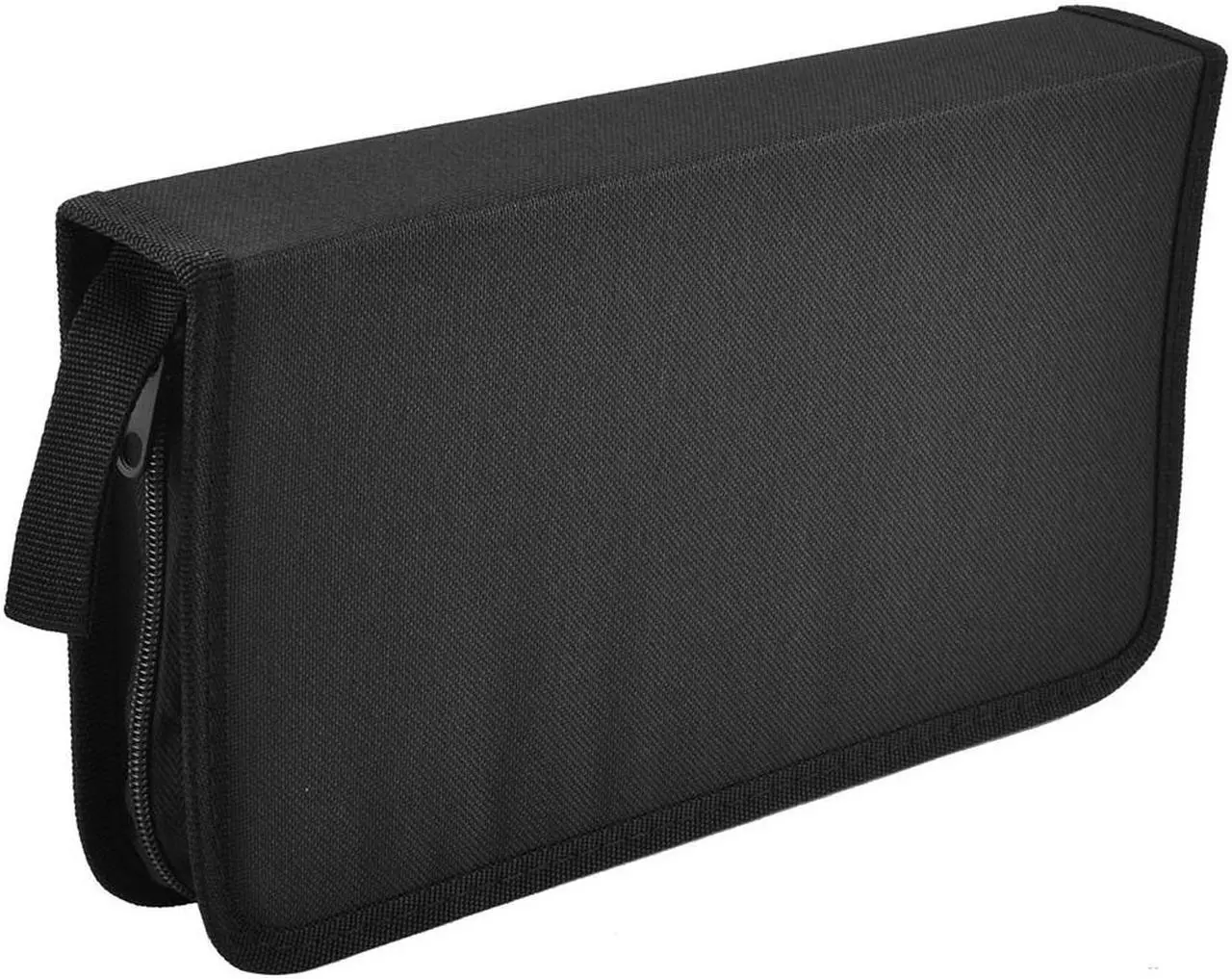 Main image of Zipper Closure Rectangle Nylon CD Storage Carry Case Bag Holder Container Black
