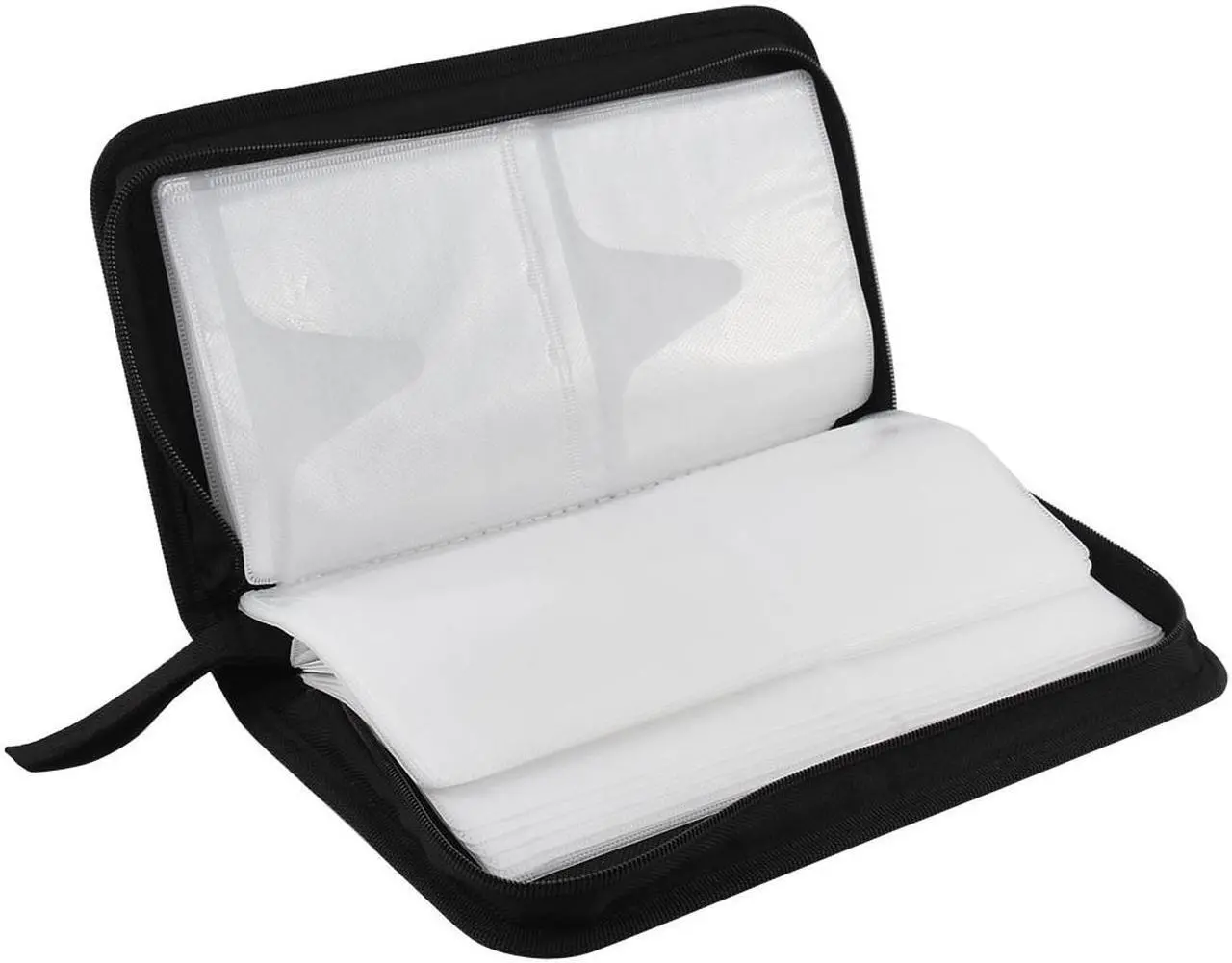 Alt view image 3 of 3 - Zipper Closure Rectangle Nylon CD Storage Carry Case Bag Holder Container Black