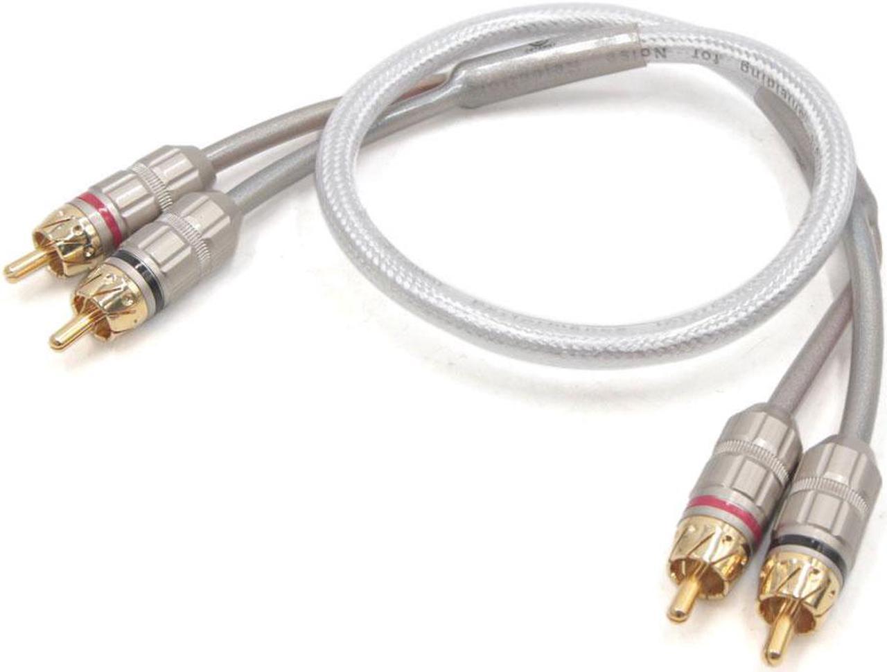 50cm Length Male to Male Copper RCA Stereo Audio Cord Cable Wire Adapter for Car