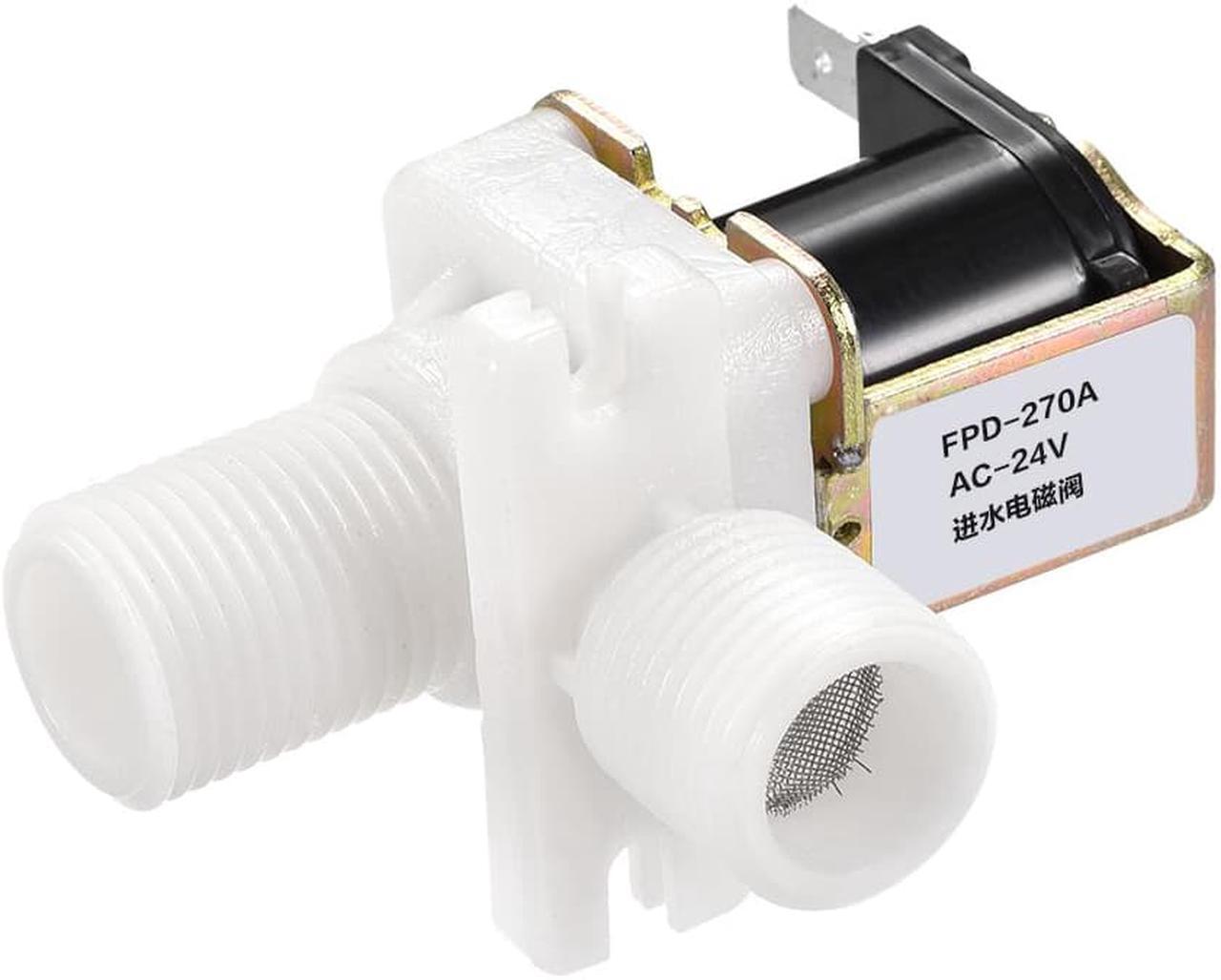 AC24V G1/2 Male Thread Plastic Water Electric Solenoid Valve Normally Closed N/C Pressure Water Inlet Flow Switch