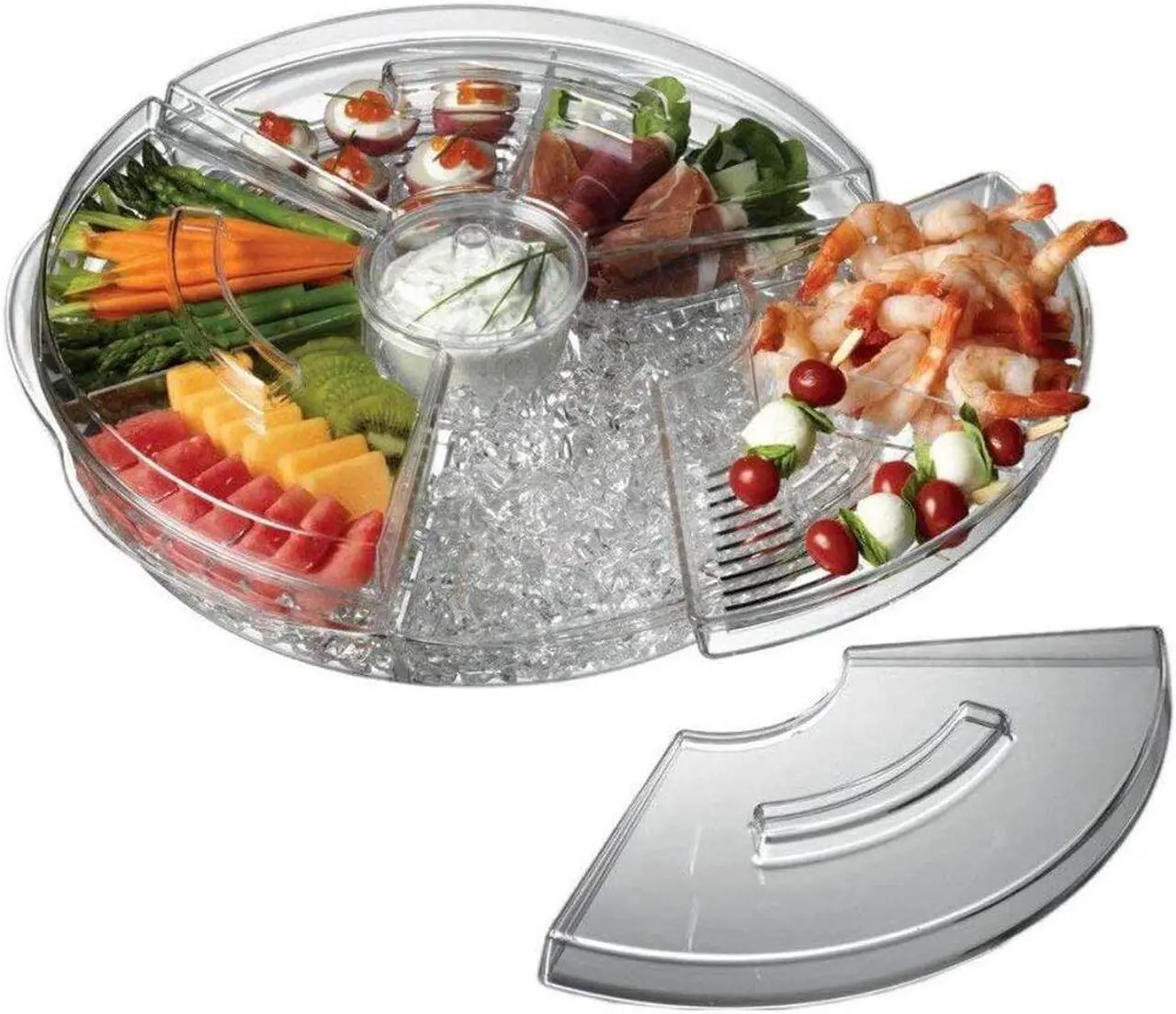 Alt view image 16 of 20 - Prodyne Ab5l Acrylic Tray Appetizers On Ice With Lids Keeps