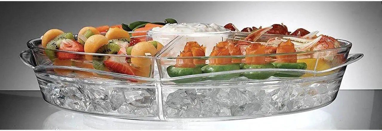 Alt view image 17 of 20 - Prodyne Ab5l Acrylic Tray Appetizers On Ice With Lids Keeps