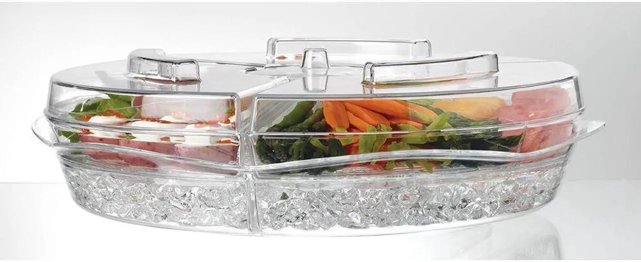 Alt view image 18 of 20 - Prodyne Ab5l Acrylic Tray Appetizers On Ice With Lids Keeps